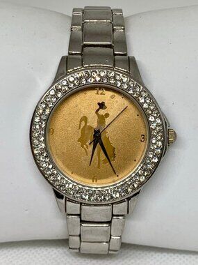 Women’s silver tone watch Cowboys gold tone dial rhinestones 35mm  7.5” running